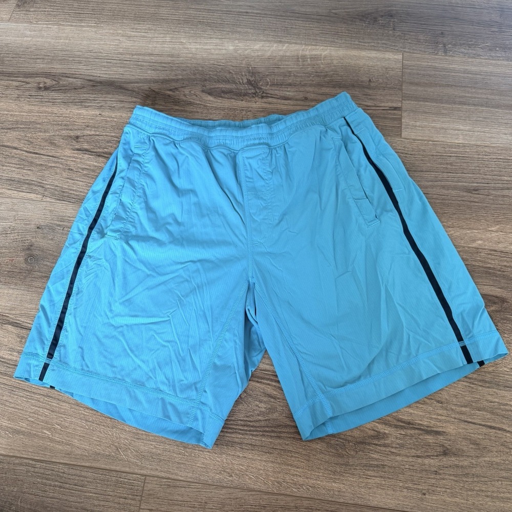 Lululemon Pace Breaker Shorts Men's Sz Large Blue Lined 9"Inseam